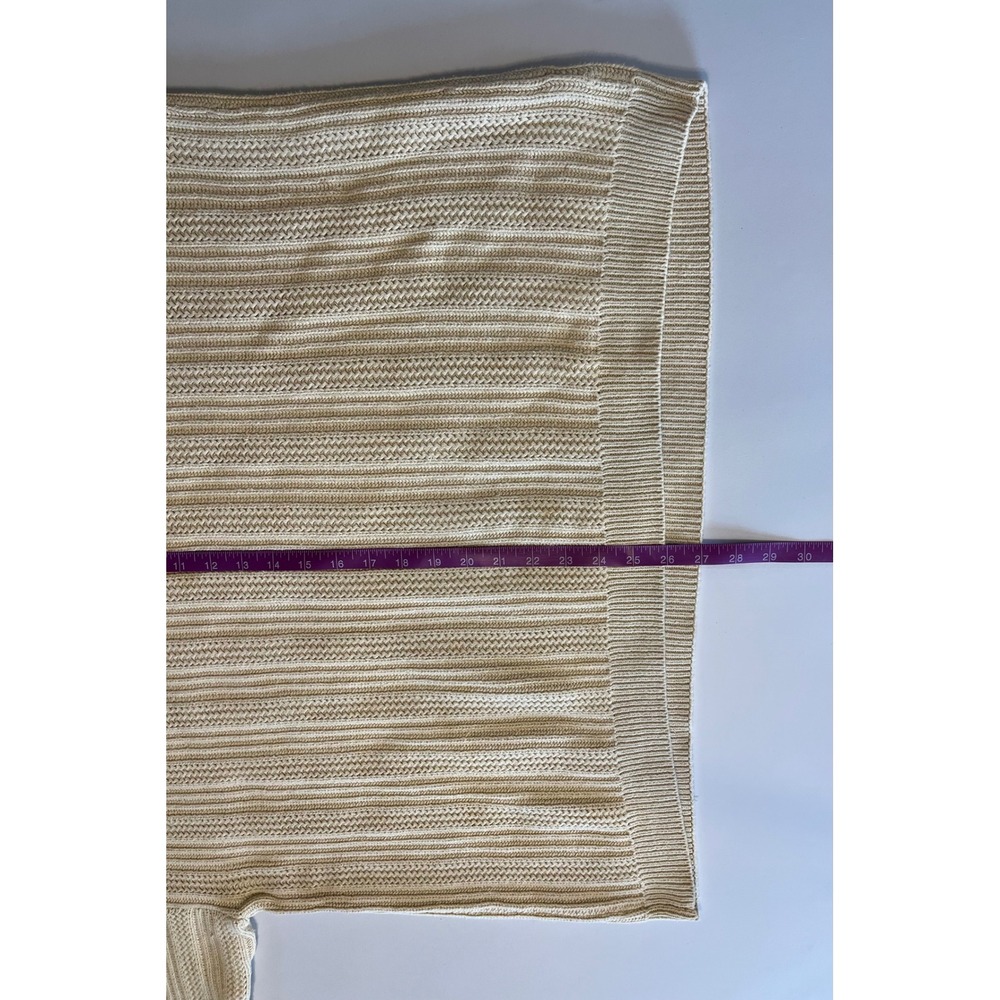 VTG Y2K Eddie Bauer Ribbed‎ Cable Knit 100% Cotton Sweater Mens XL Cream Preppy - Picture 4 of 5